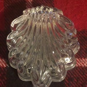 Gorham lead crystal scalloped shell dish
